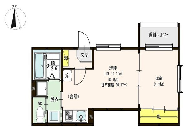 プランドール今里の物件間取画像